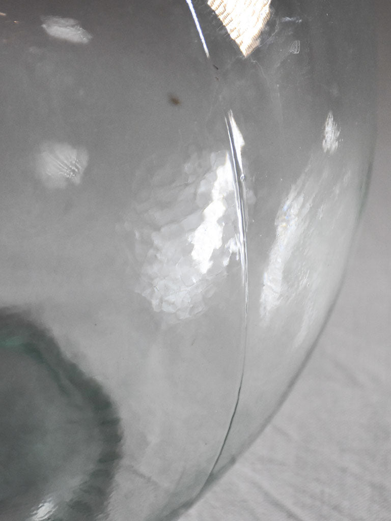 Large antique glass demijohn bottle - blue / green 22"