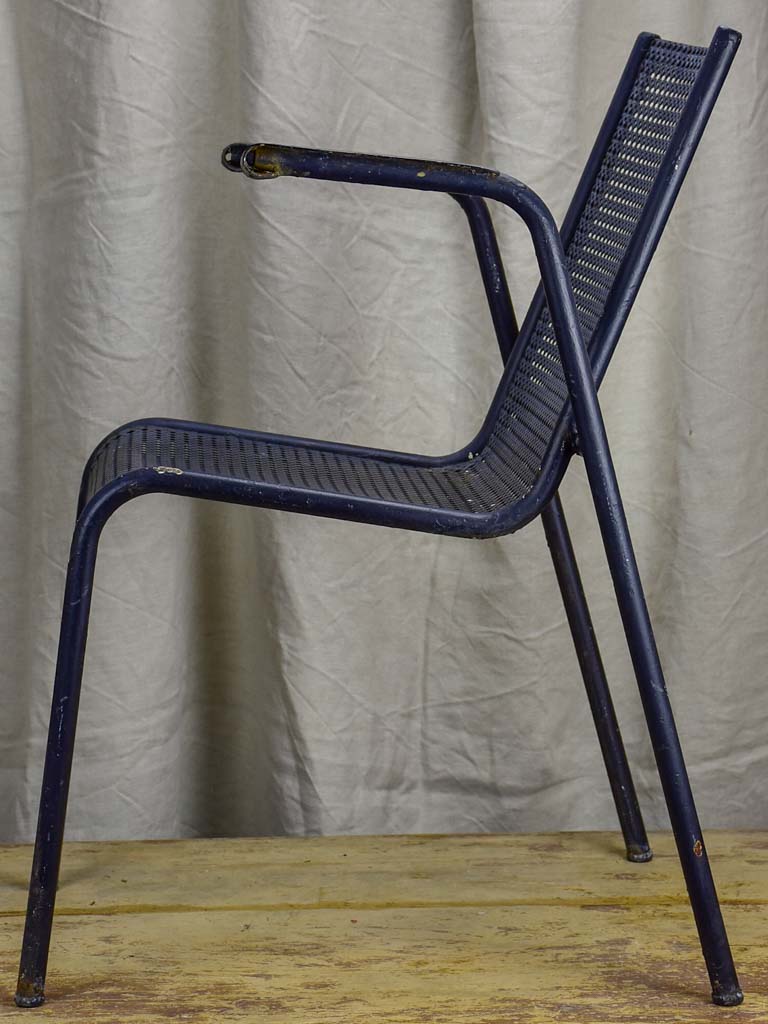 Set of ten mid-century black garden chairs from a French hotel