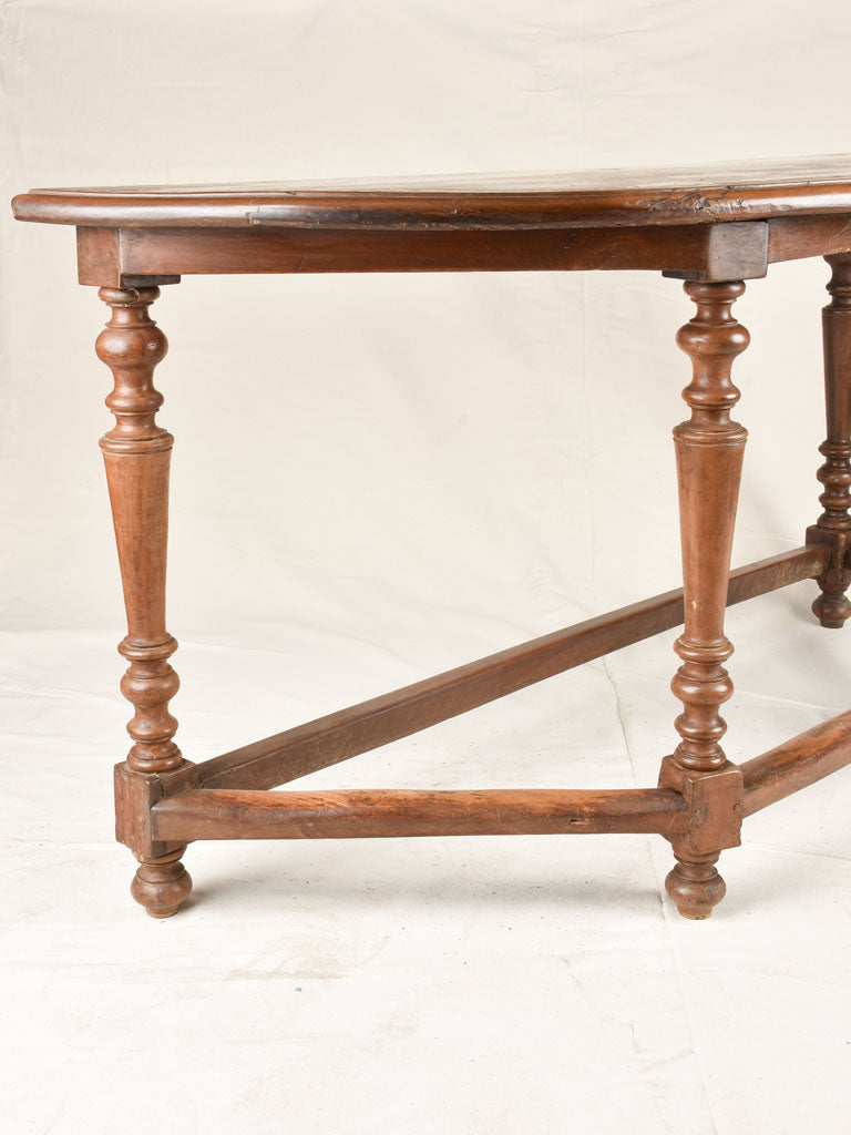 Pair of demi-lune console tables 60¾"