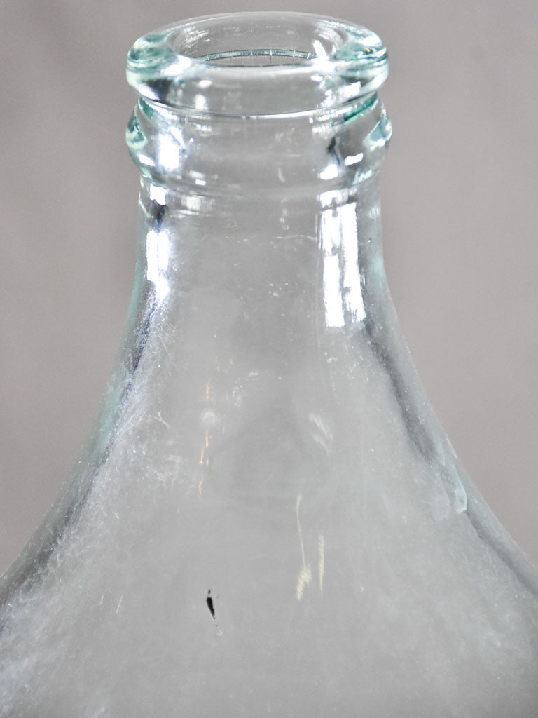 Large antique glass demijohn bottle - blue / green 22"