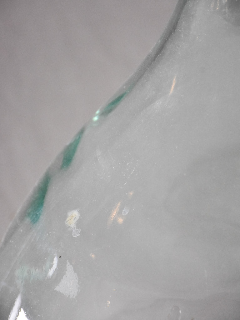 Large antique glass demijohn bottle - blue / green 22"