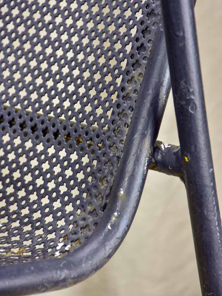 Set of ten mid-century black garden chairs from a French hotel