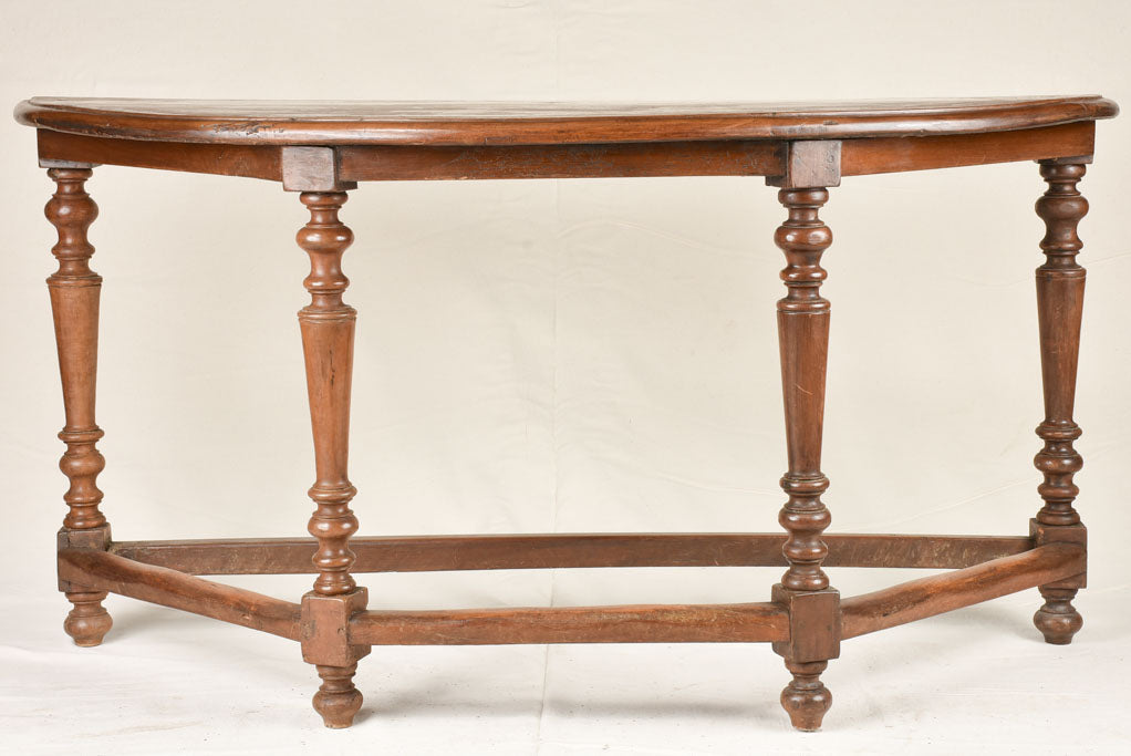 Pair of demi-lune console tables 60¾"