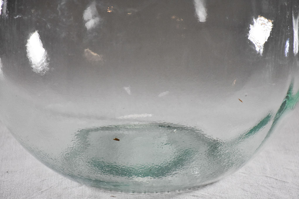 Large antique glass demijohn bottle - blue / green 22"
