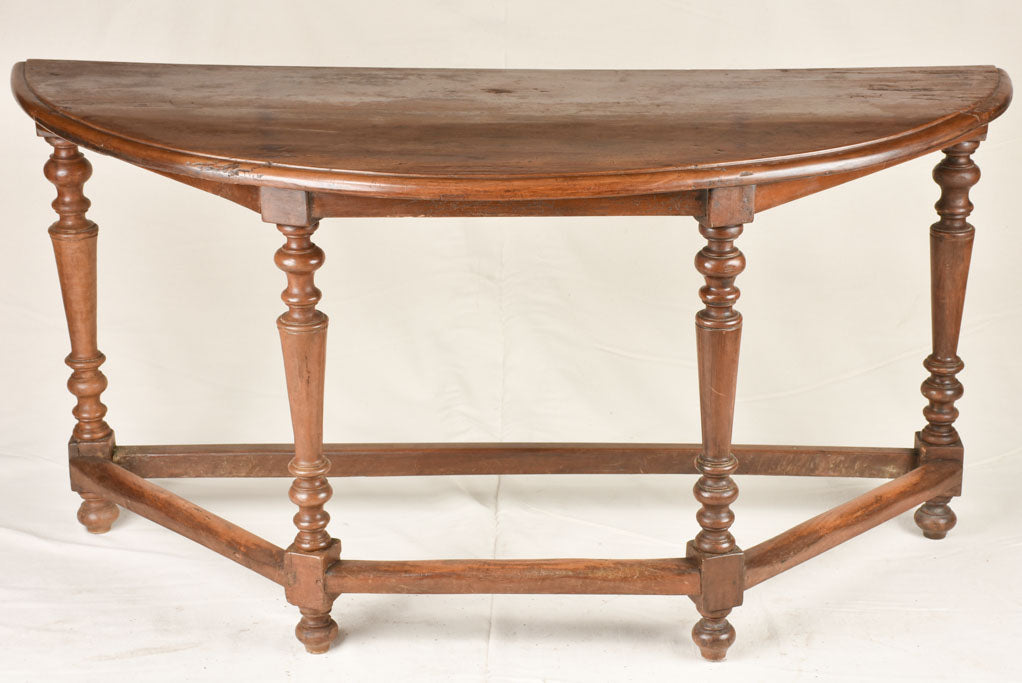 Pair of demi-lune console tables 60¾"