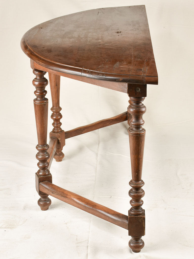 Pair of demi-lune console tables 60¾"