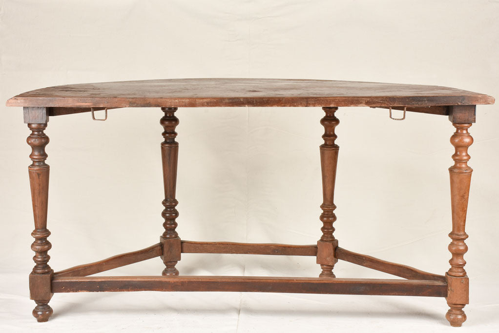 Pair of demi-lune console tables 60¾"