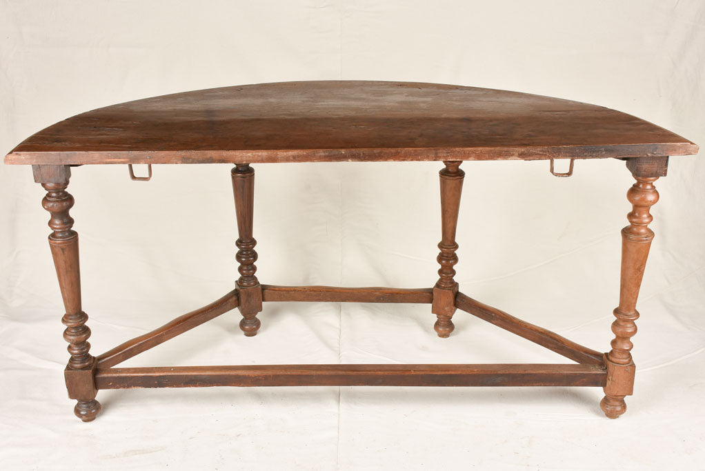 Pair of demi-lune console tables 60¾"