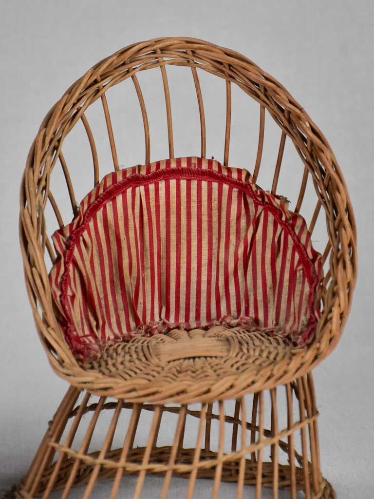1930's miniature wicker toy armchairs