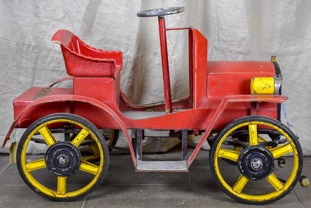 Mid-century Swiss carousel toy car - red TAM