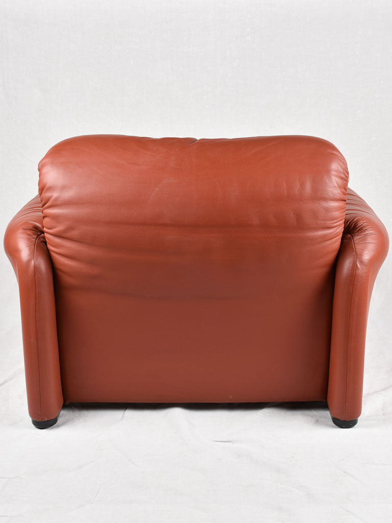 Pair of adjustable brown leather armchairs - Vico Magistretti