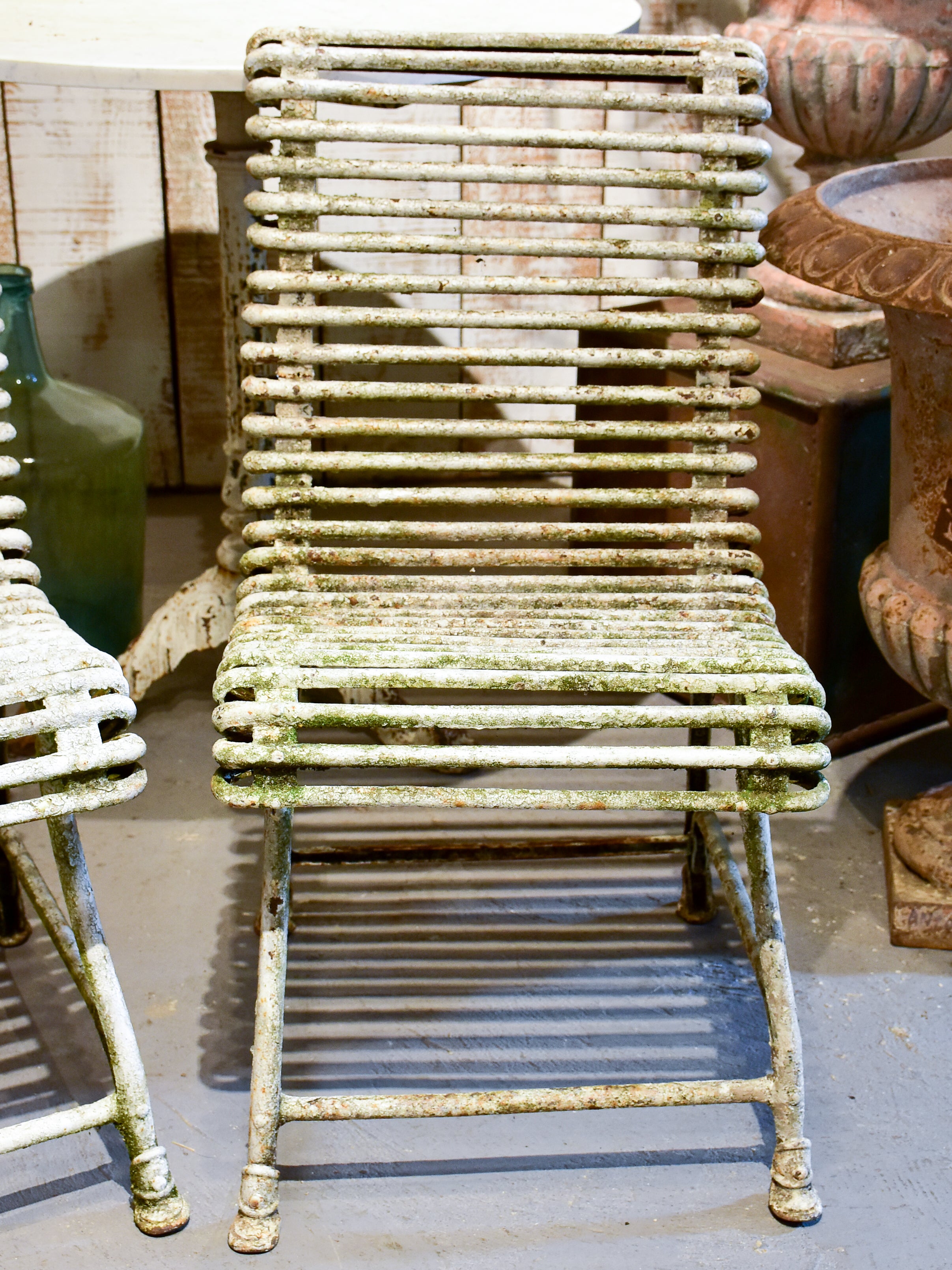 Pair of antique Arras garden chairs
