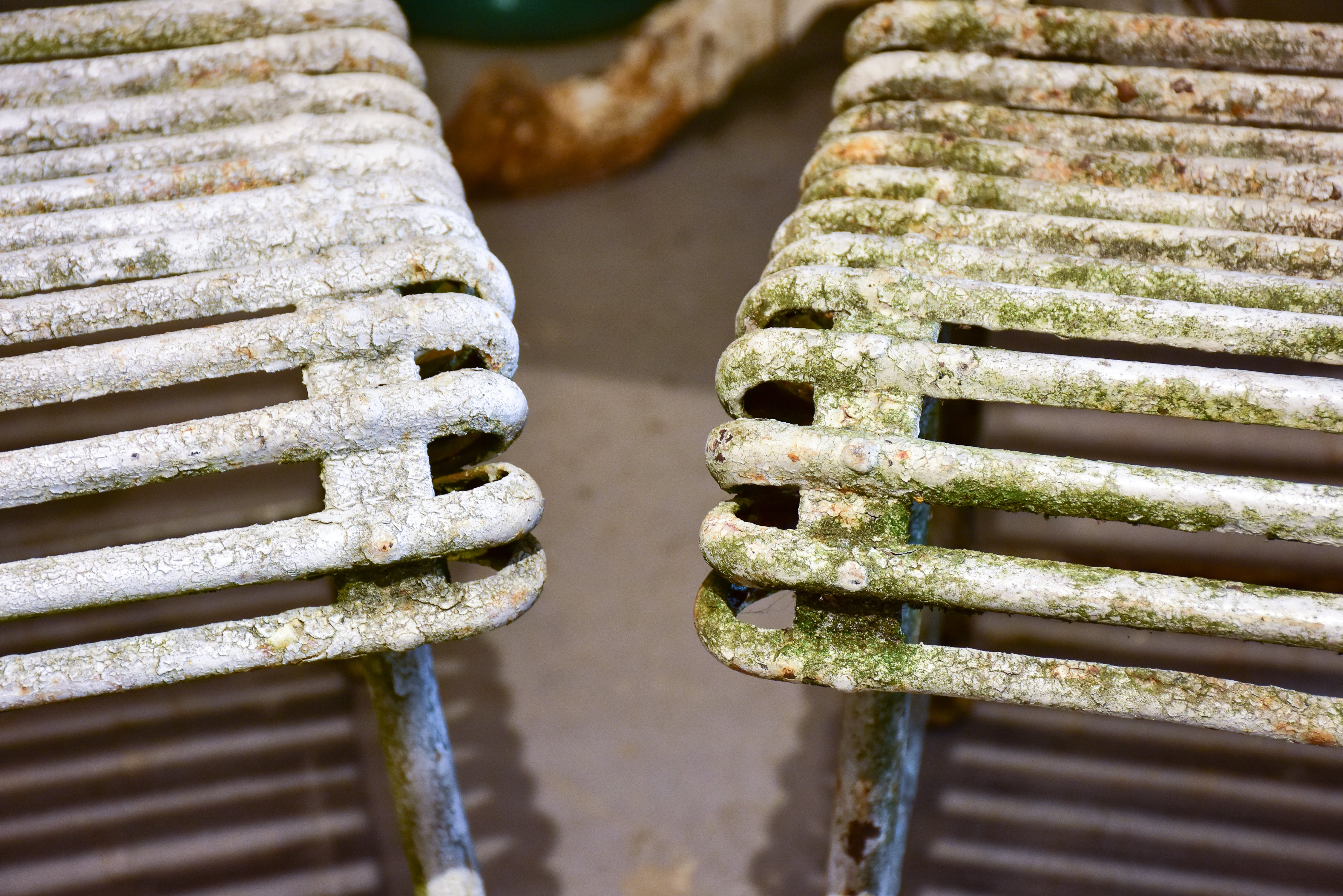 Pair of antique Arras garden chairs
