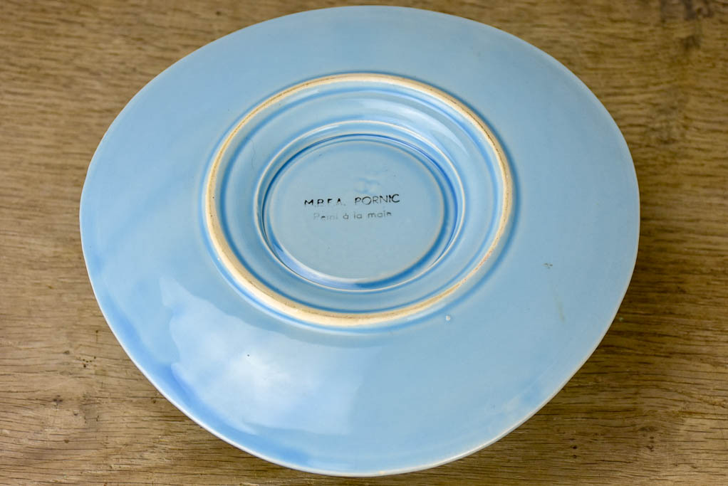 Hand painted seafood 12 plate service Pornic (Britanny) - 1960's