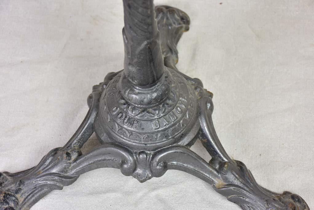 Pretty red marble and cast iron bistro table from the early 20th century