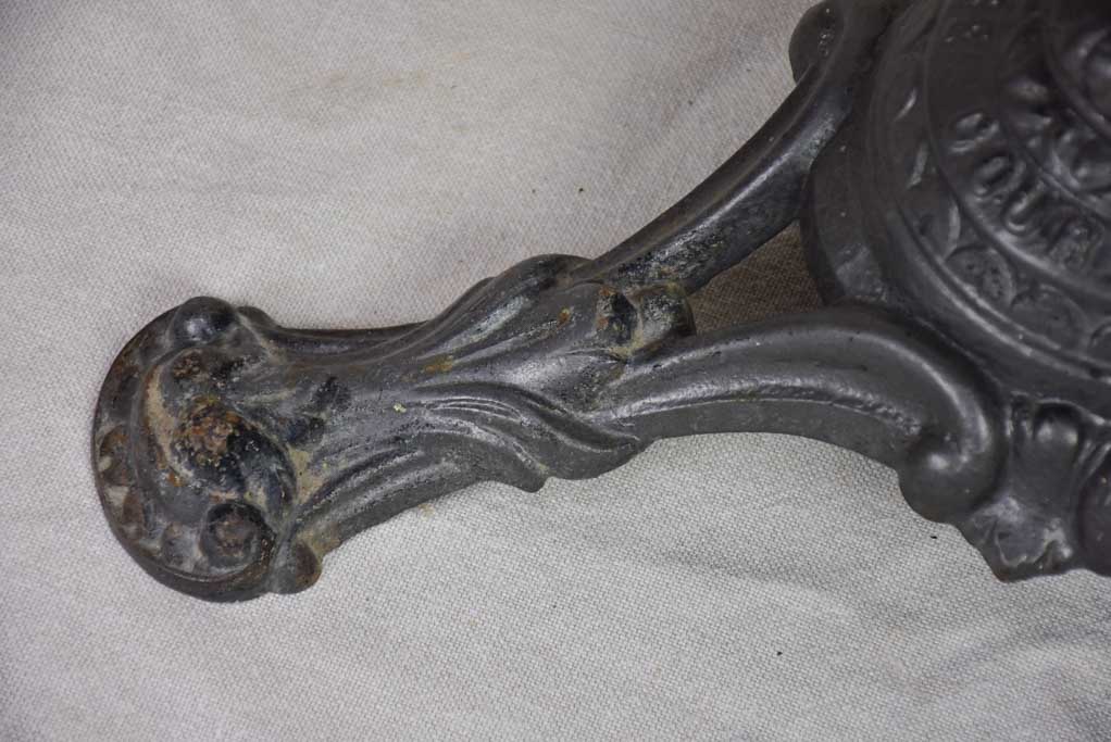 Pretty red marble and cast iron bistro table from the early 20th century