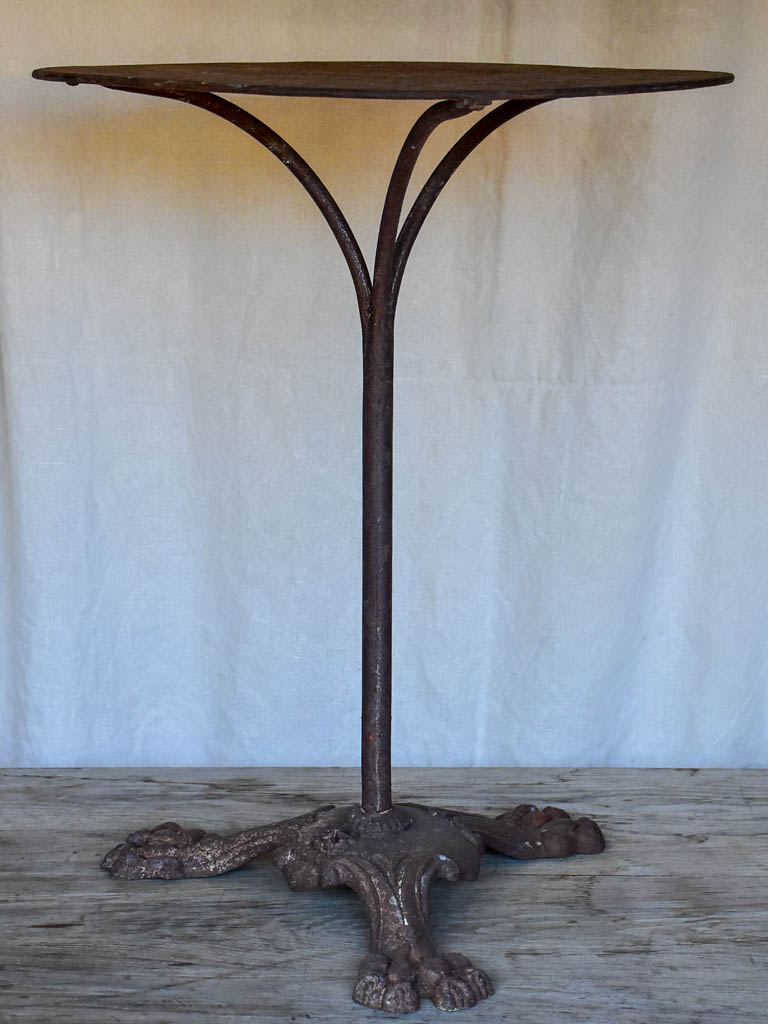 Antique French garden table with claw feet