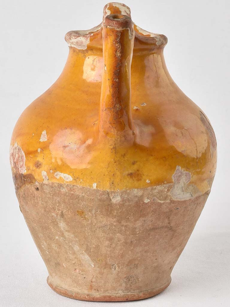 Old Warm Yellow Ocher Ceramic Cruche