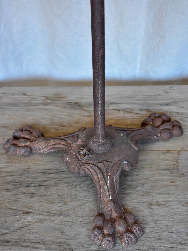 Antique French garden table with claw feet