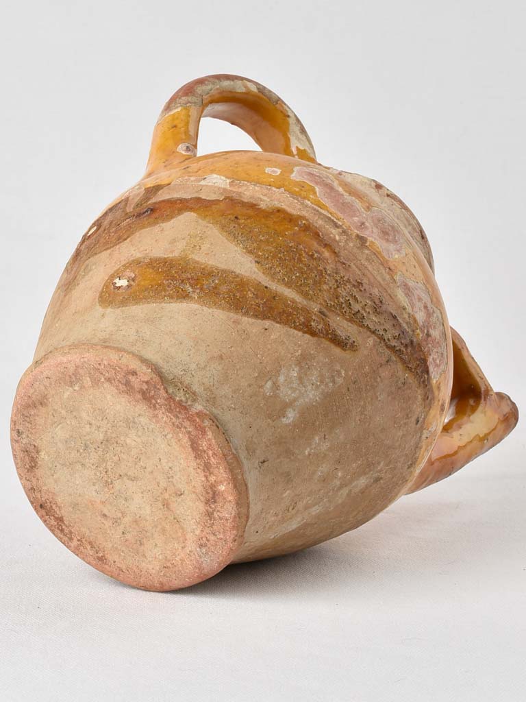 Weathered Yellow Ocher Stoneware Pitcher