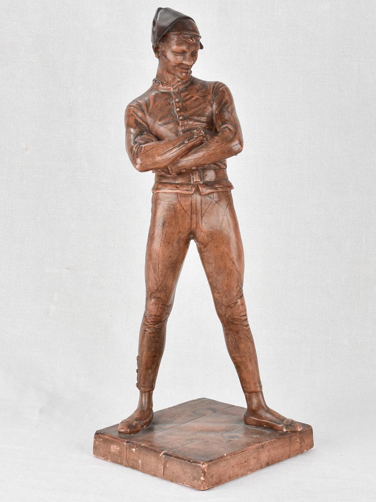 Reproduced Antiqued Terracotta Harlequin Statue