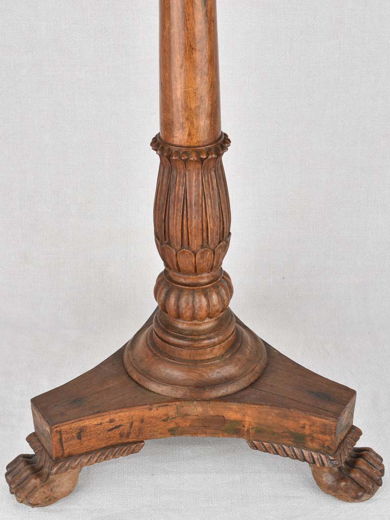 19th century French round side table with lion's paw feet