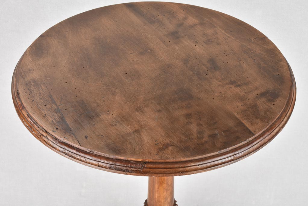 19th century French round side table with lion's paw feet