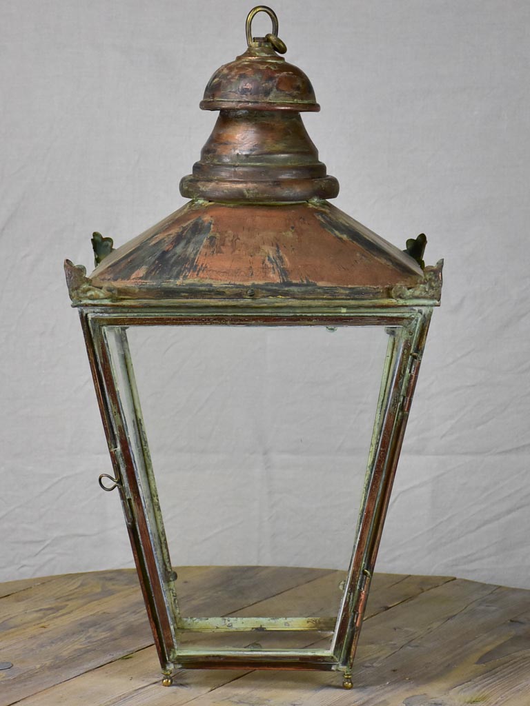 Late 19th Century French copper lantern - large 31½"
