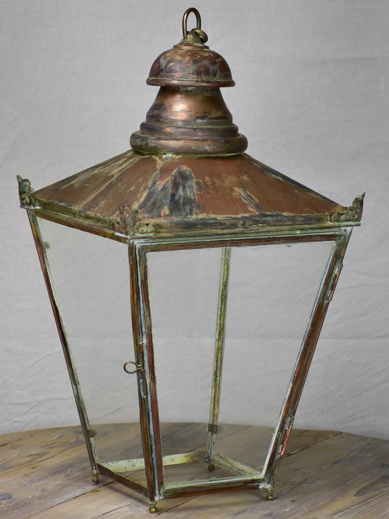 Late 19th Century French copper lantern - large 31½"