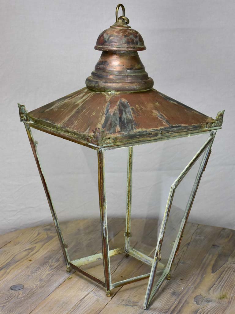 Late 19th Century French copper lantern - large 31½"