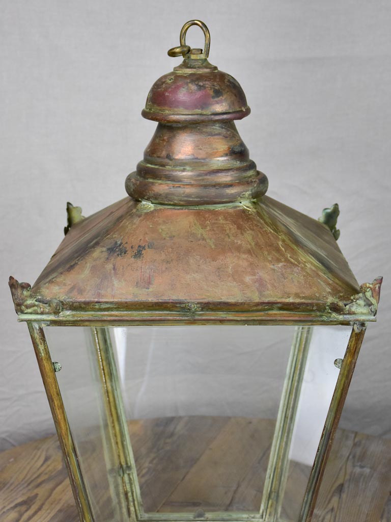 Late 19th Century French copper lantern - large 31½"