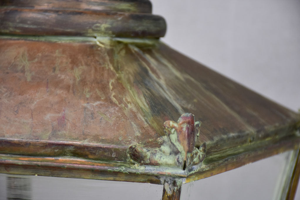 Late 19th Century French copper lantern - large 31½"