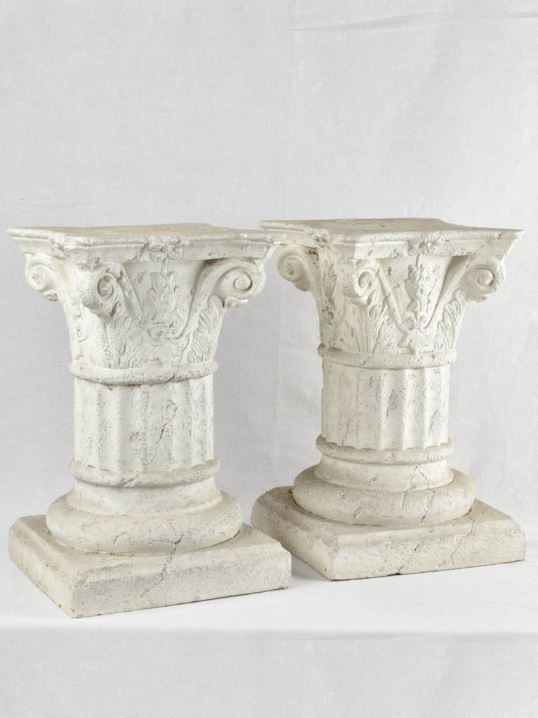 Pair of vintage column pedestals