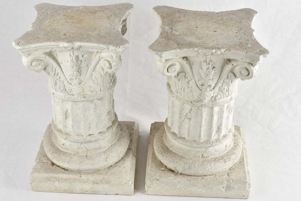 Pair of vintage column pedestals