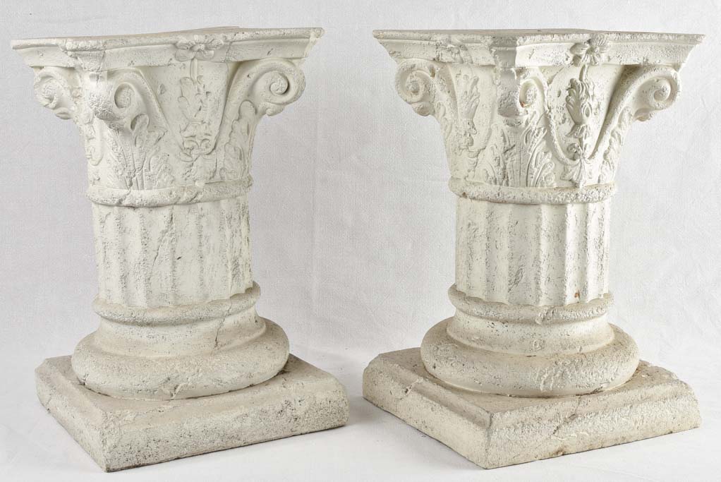 Pair of vintage column pedestals