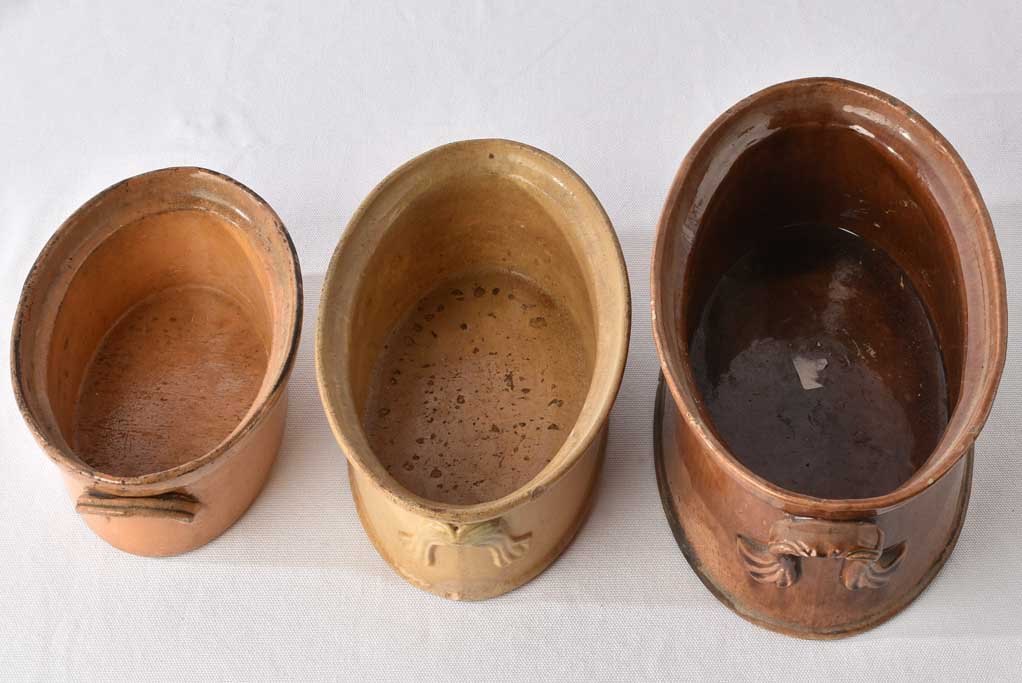 3 x 19th century lidded oven dishes - terrines