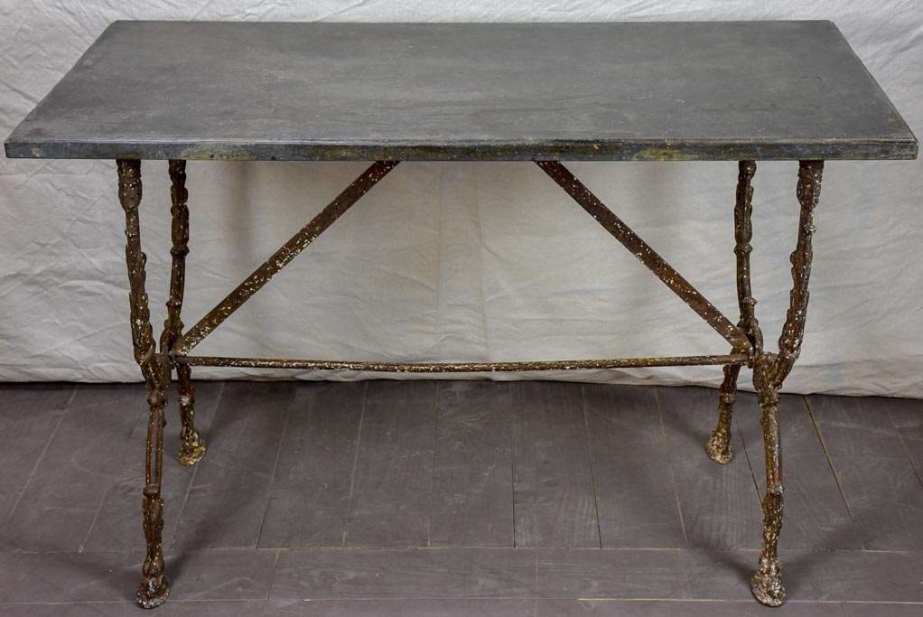 Pair of 19th Century Directoire rectangular tables with black marble 47¼" x 25¼"