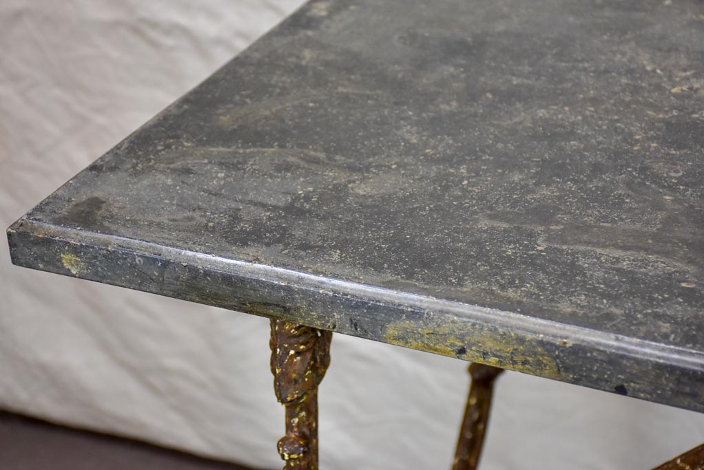 Pair of 19th Century Directoire rectangular tables with black marble 47¼" x 25¼"