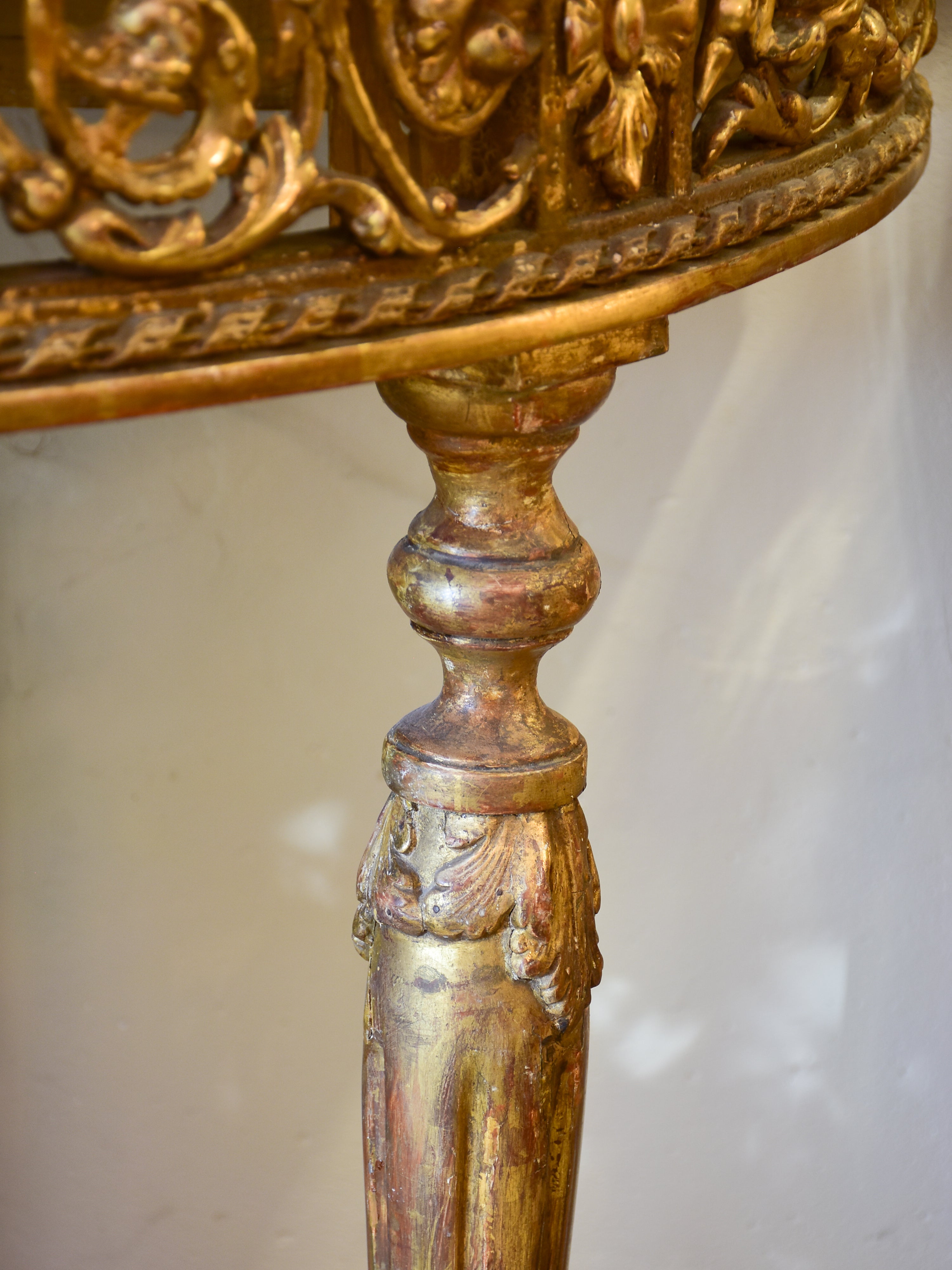 Antique Louis XVI console table with marble top