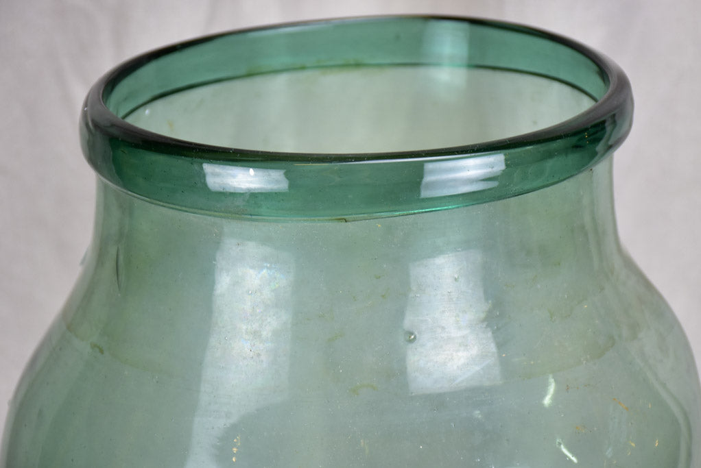 Very large blown glass preserving jar - with bubbles 17"