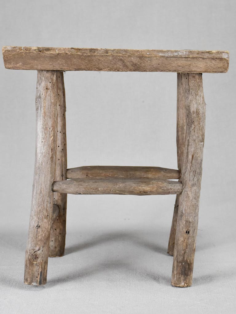 Small rustic wooden stool - rectangular 12½"