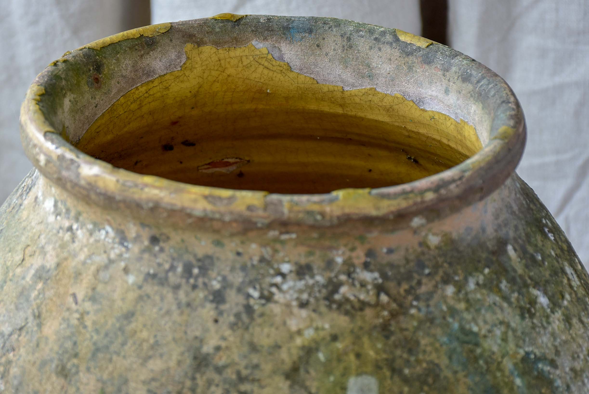 Petite antique French olive jar