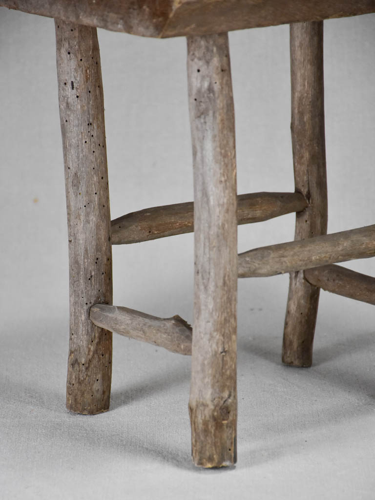 Small rustic wooden stool - rectangular 12½"