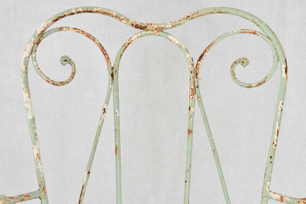 Pair of 1950s garden armchairs with green patina