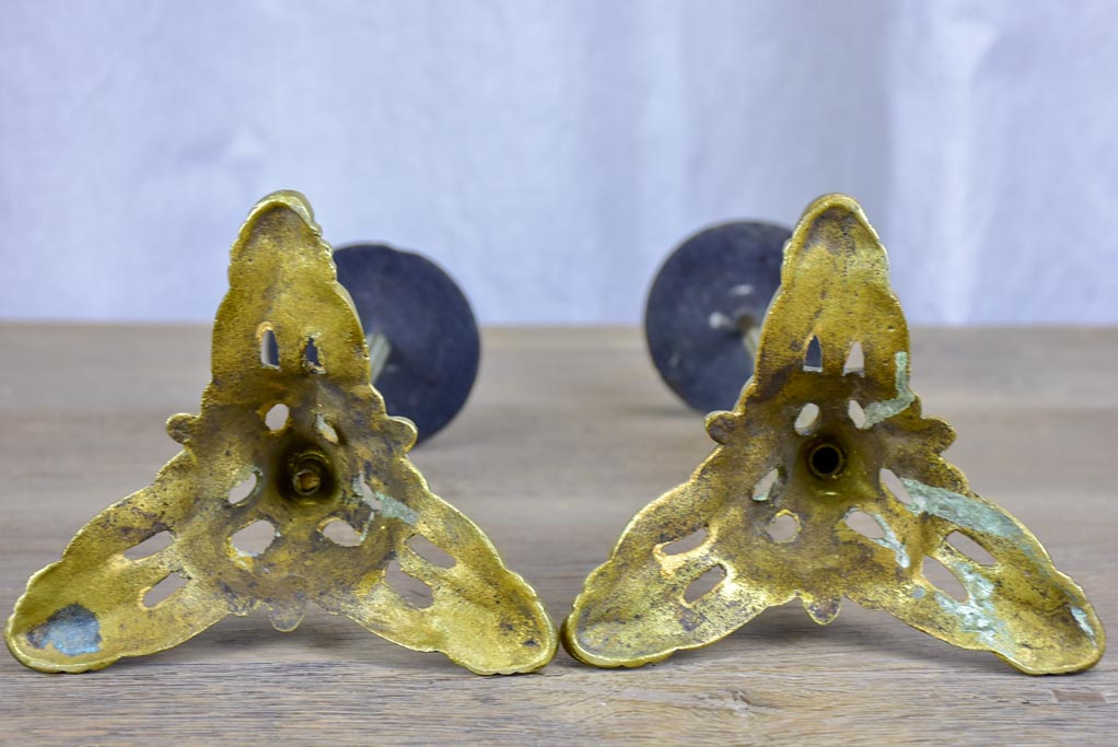 Pair of adjustable antique French hat stands