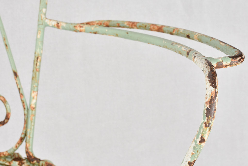 Pair of 1950s garden armchairs with green patina