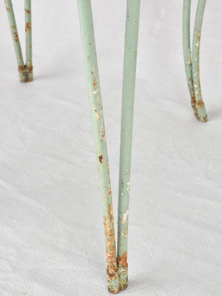 Pair of 1950s garden armchairs with green patina