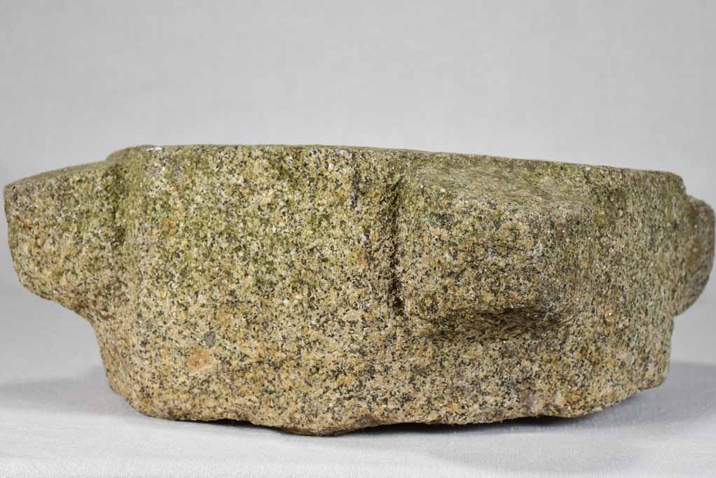 Spectacular 17th-century granite mortar 17" x 13¾"