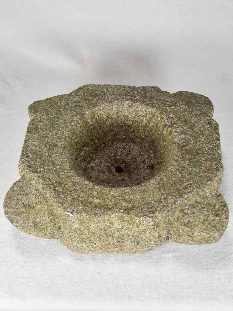 Spectacular 17th-century granite mortar 17" x 13¾"