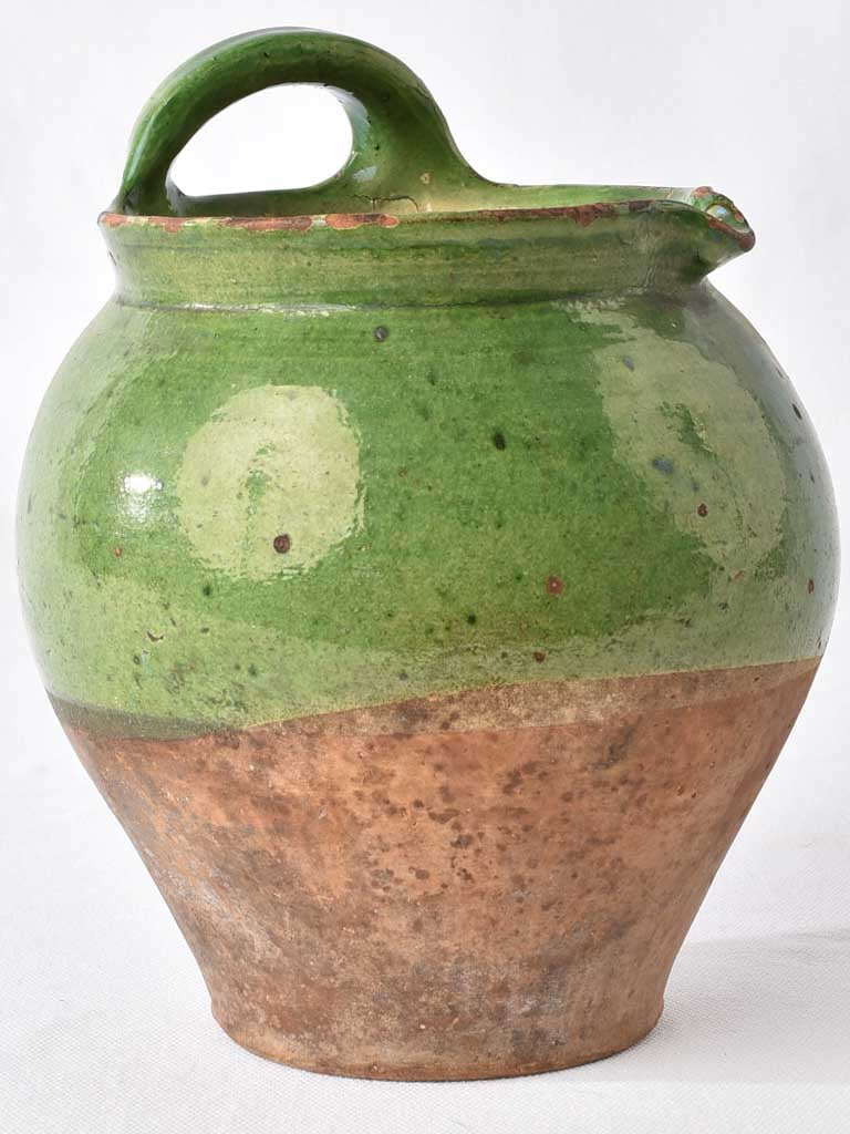 Carry pot w/ green glaze 8¾"